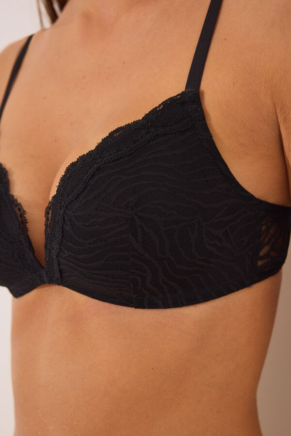 Women'secret Soutien CHARMING microfibra e renda preta preto