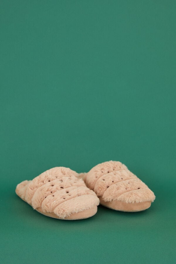 Women'secret Zapatillas casa croissant Manolo Bakes marr&oacute;n