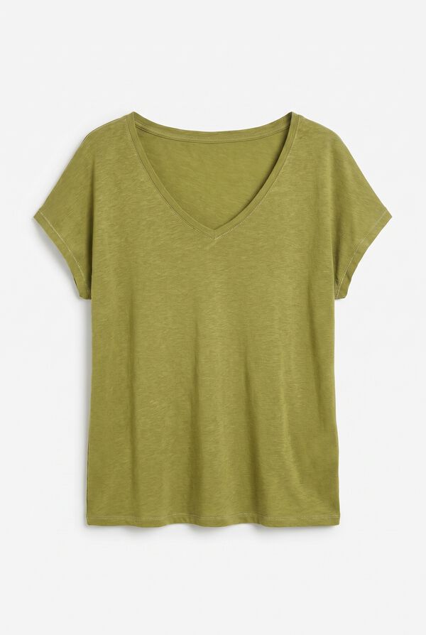 Women'secret T-shirt de manga curta verde caqui