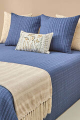 Textura Edred&oacute;n liso reversible azul