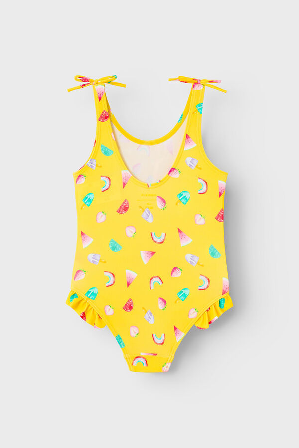 Name it Ba&ntilde;ador ni&ntilde;a estampado frutal y detalle lazo amarillo