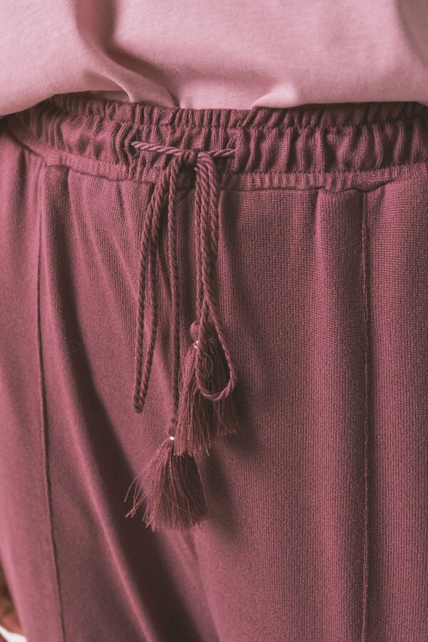 Women'secret Pantal&oacute;n largo punto suave granate burdeos