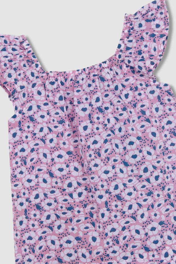 Gocco Vestido Playa Estampado Flores Rosa Medio rosa