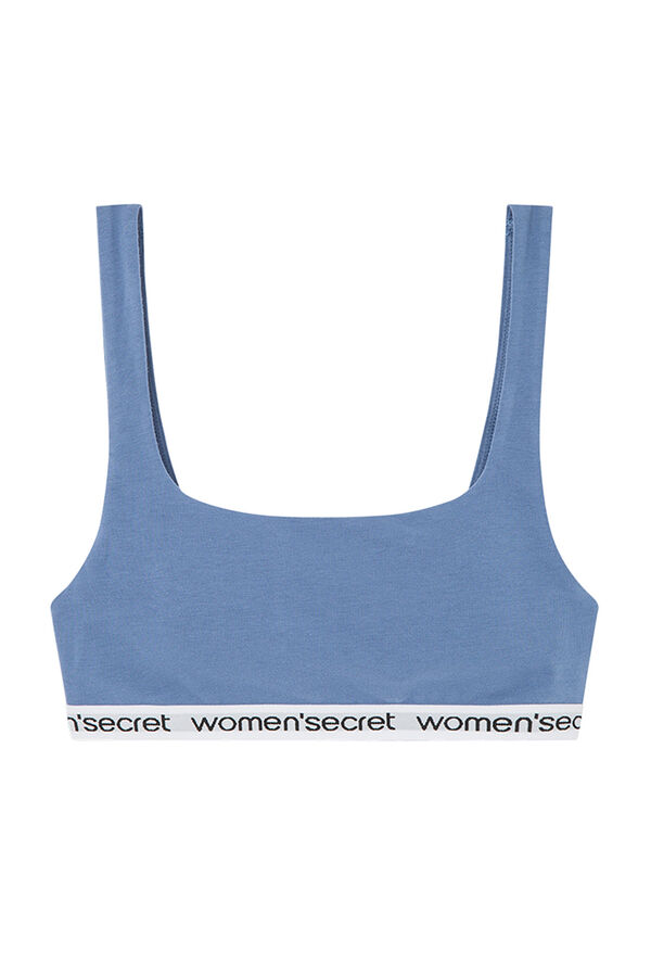 Women'secret Top algod&atilde;o logo azul azul