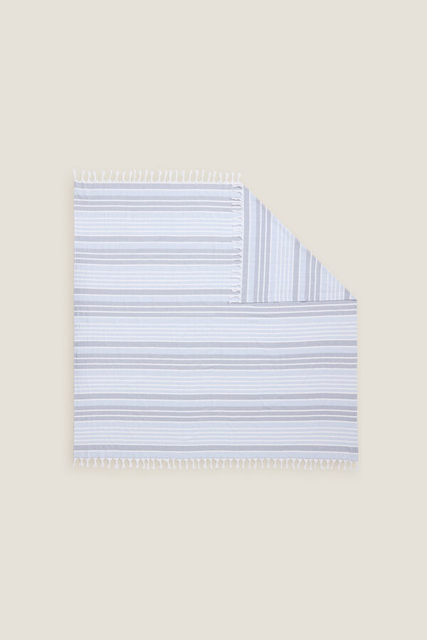 Textura Toalha páreo algodão riscas azul