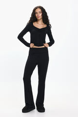 Pieces Pantal&oacute;n el&aacute;stico negro