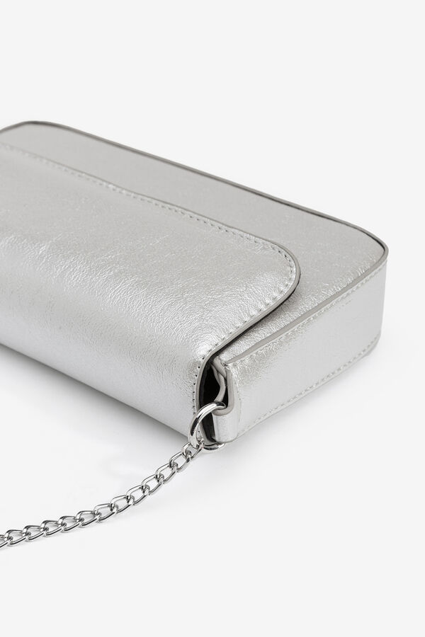Vilanova Bolso Metalizado con Solapa gris