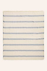 Calma House Toalha com risca tecida azul Bari azul
