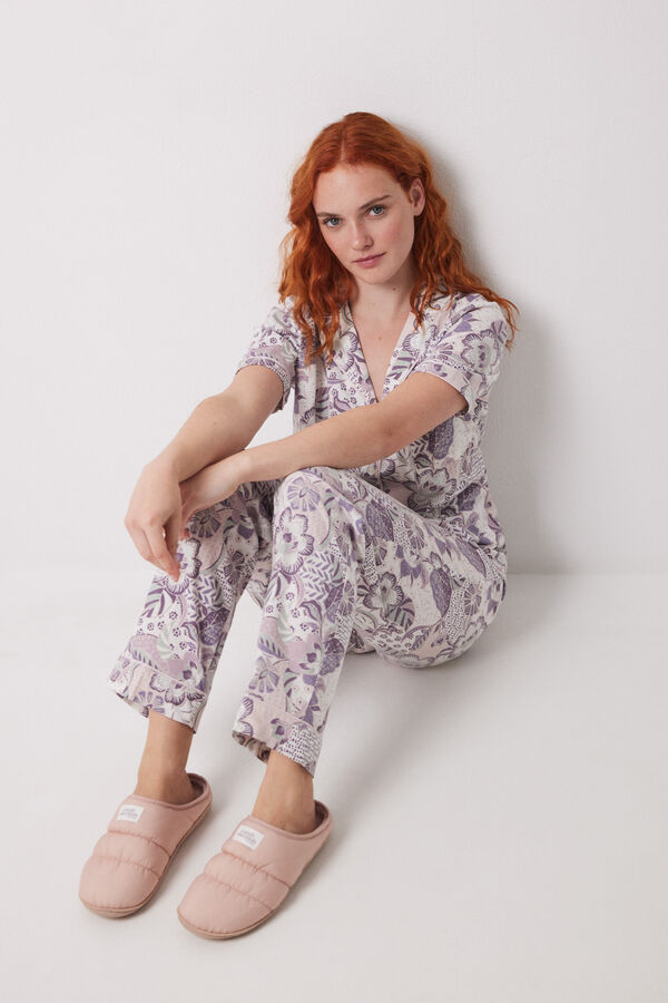 Women'secret Chinelos de nylon acolchoados rosa rosa