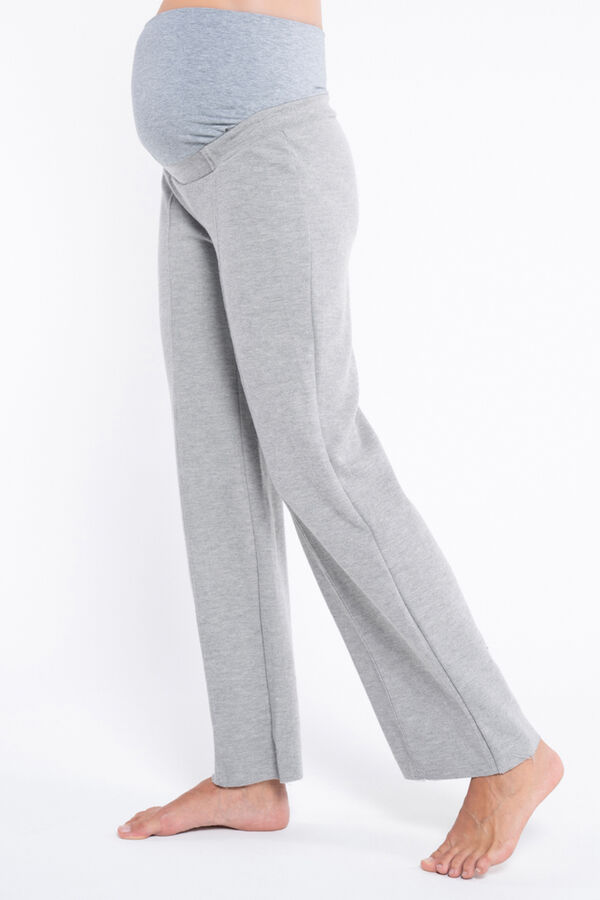 Ohma! Pantal&oacute;n premam&aacute; de punto con costuras gris