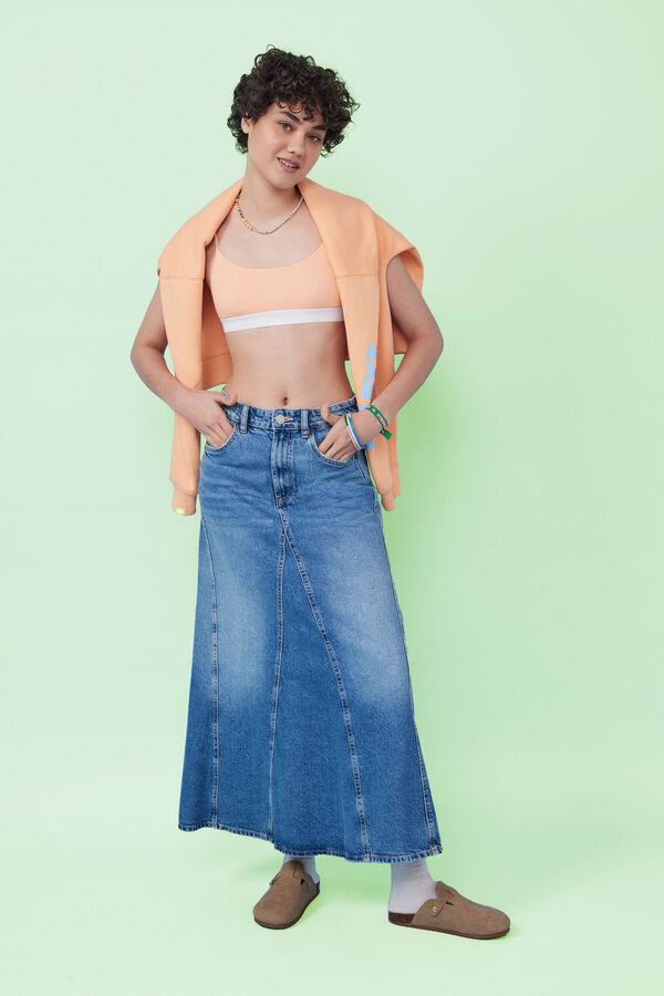 HI&BYE Soutien top algod&atilde;o laranja vermelho