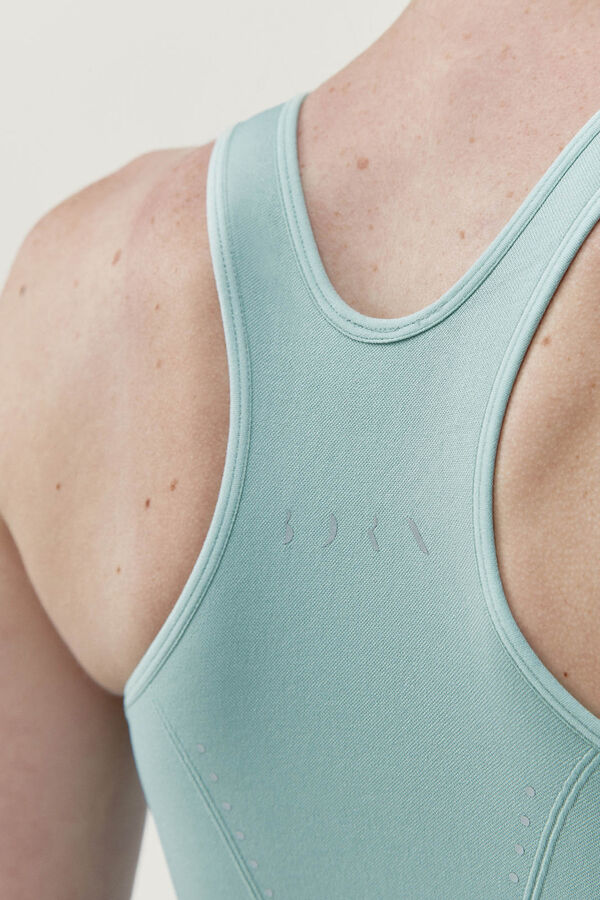 Born Living Yoga Top Keila Jade Cinza bege