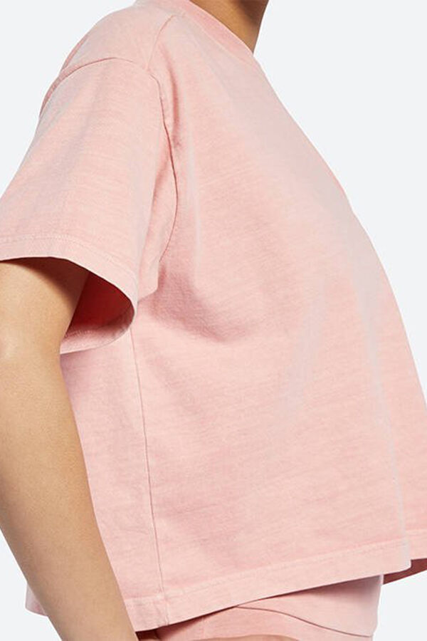 Reebok Camiseta crop rosa