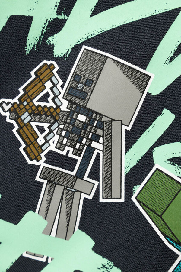 Name it Camisola para menino de Minecraft azul