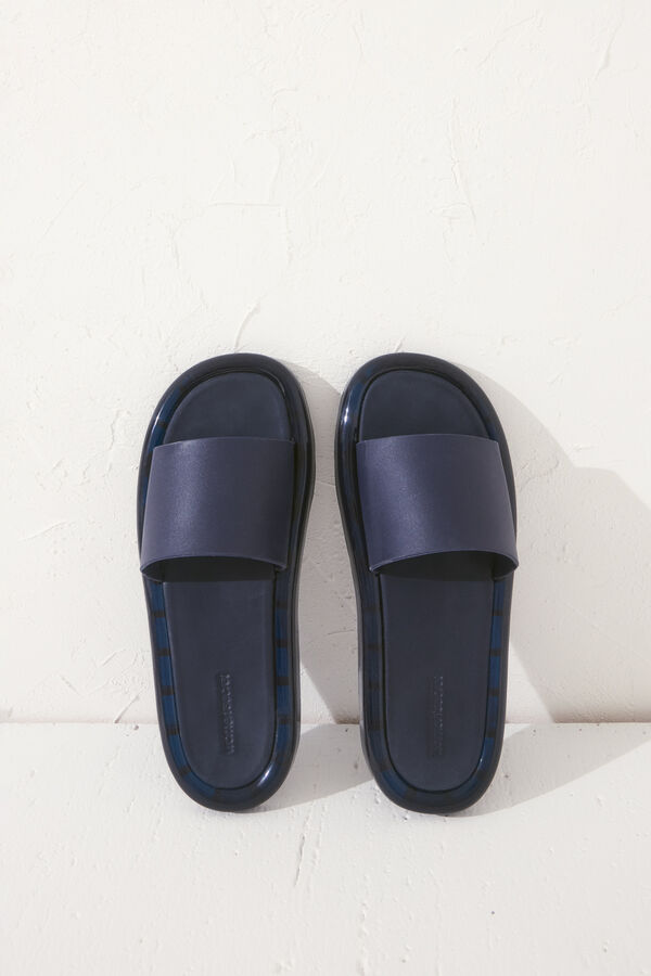 Women'secret Sandalias tipo pala azul navy azul