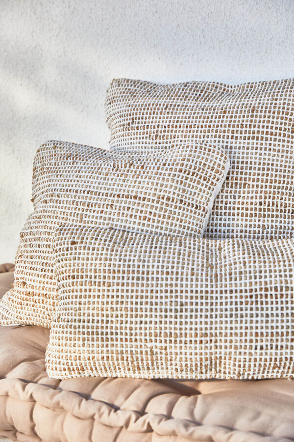 Calma House Funda de coj&iacute;n de yute y algod&oacute;n crudo West amarillo