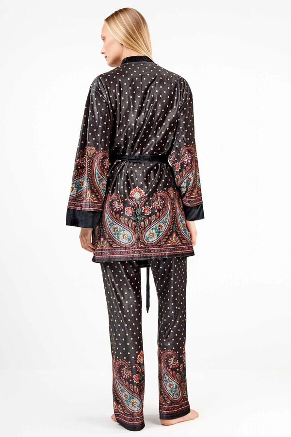 Gisela robe quimono de veludo branco