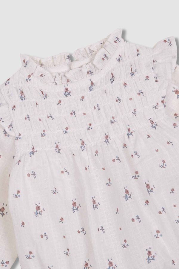 Gocco Rana cruda con florecitas blanco blanco