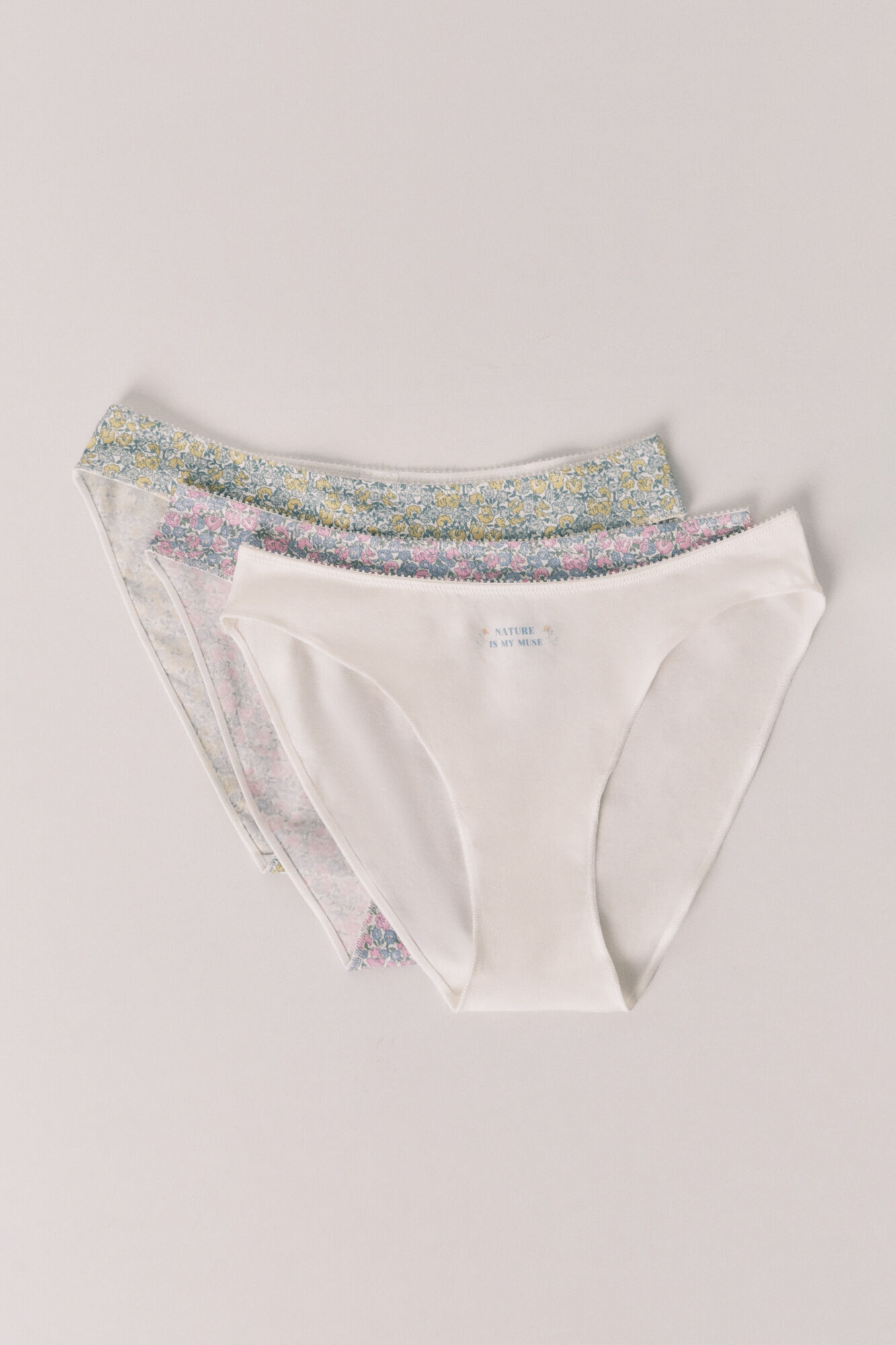 Women'secret Pack 3 bragas cl&aacute;sicas algod&oacute;n estampado flores