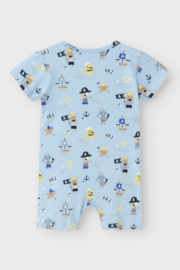 Name it Macac&atilde;o beb&eacute; manga curta azul