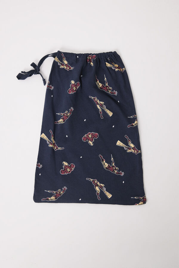 Women'secret Pijama largo hombre 100% algod&oacute;n "Iron Man" azul