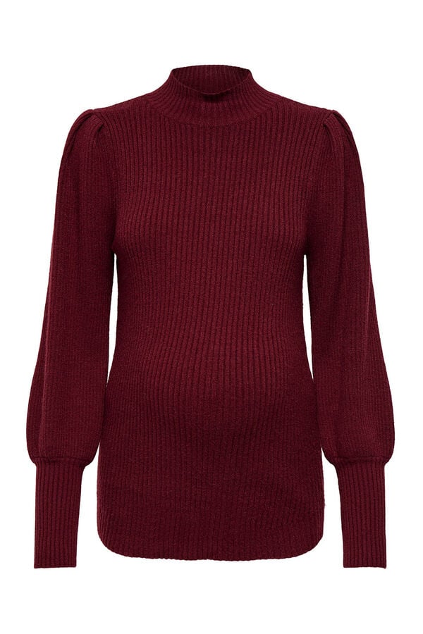 Only Maternity Jersey de canalé cuello perkins maternity burdeos