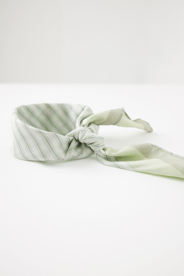 Women'secret Len&ccedil;o riscas verde no gola estampado