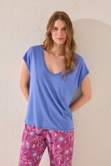 Women'secret Camiseta manga corta azul claro azul