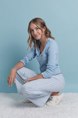 HI&BYE Pijama comprido com xadrez azul  azul