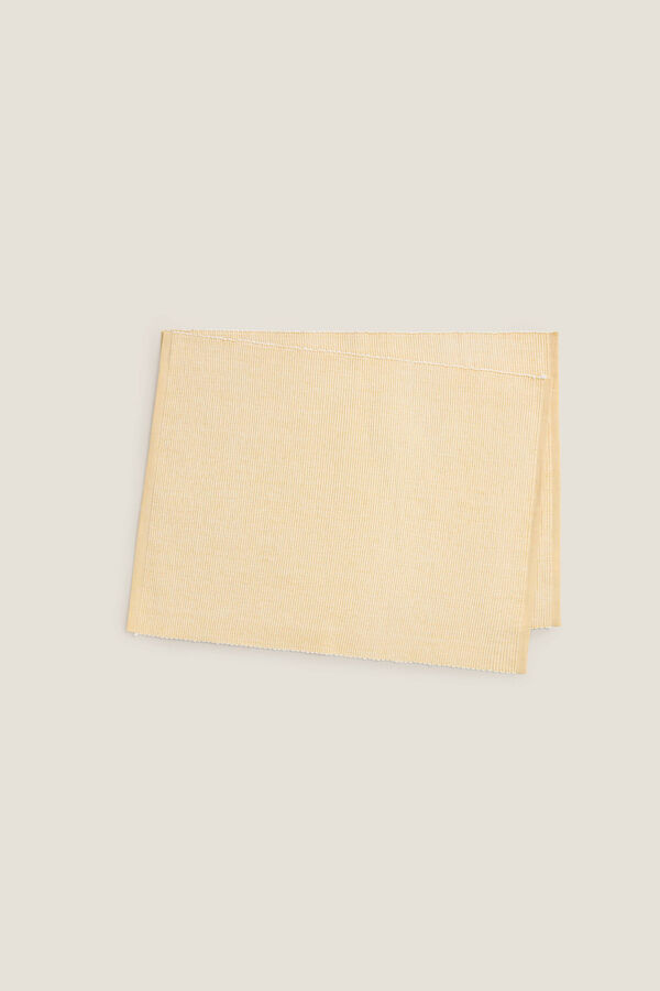 Textura Set 2 manteles individuales flecos algod&oacute;n 35x45cm. amarillo