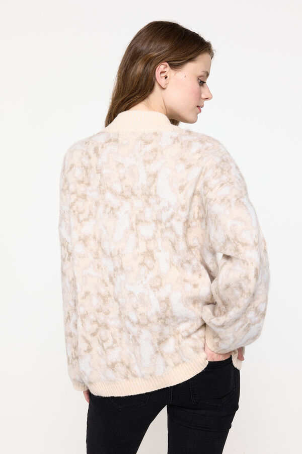 Pieces Su&eacute;ter malha com estampa animal branco