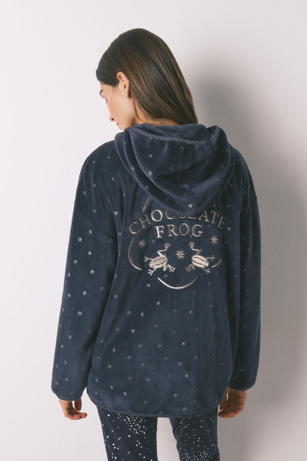 Women'secret Robe curto tecido polar azul lurex Harry Potter azul