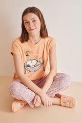 Women'secret Zapatillas casa naranjas Snoopy naranja