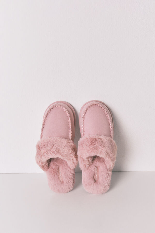 Women'secret Zapatillas casa pelo sint&eacute;tico rosa rosa
