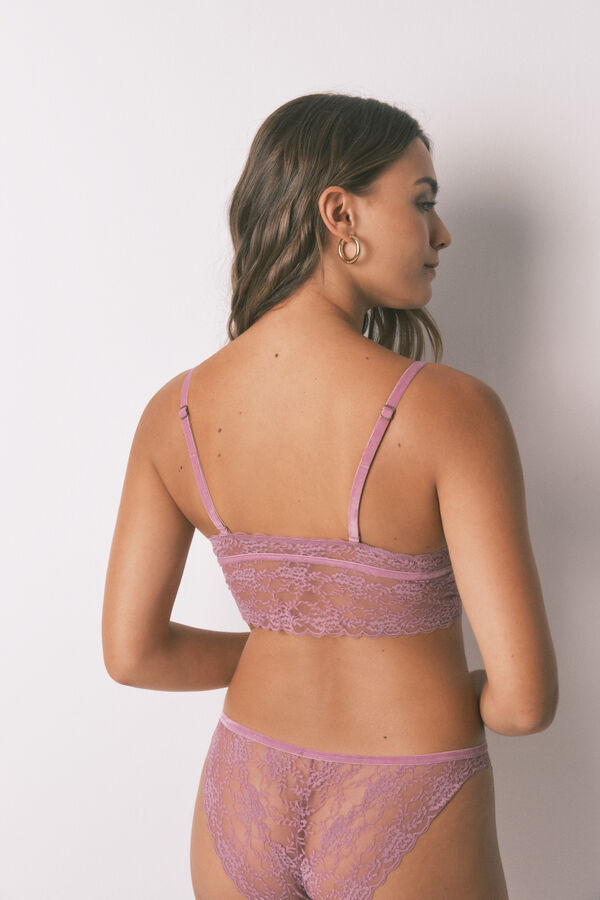 Women'secret Bralette triangular LOVELY encaje rosa rosa