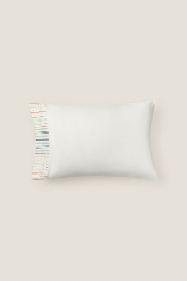 Textura Fronha riscas Seersucker estampado