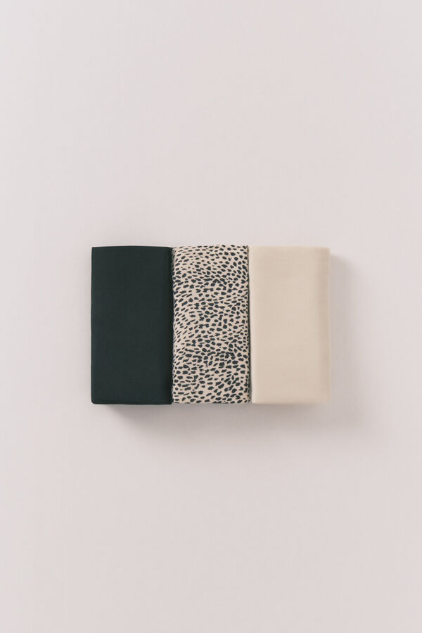 Women'secret Pack 3 tangas animal print beige y negro kaki