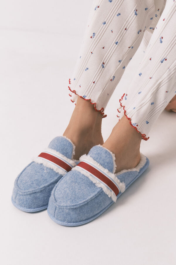 Women'secret Pantufas estampado do Mickey Chinelos de quarto azul