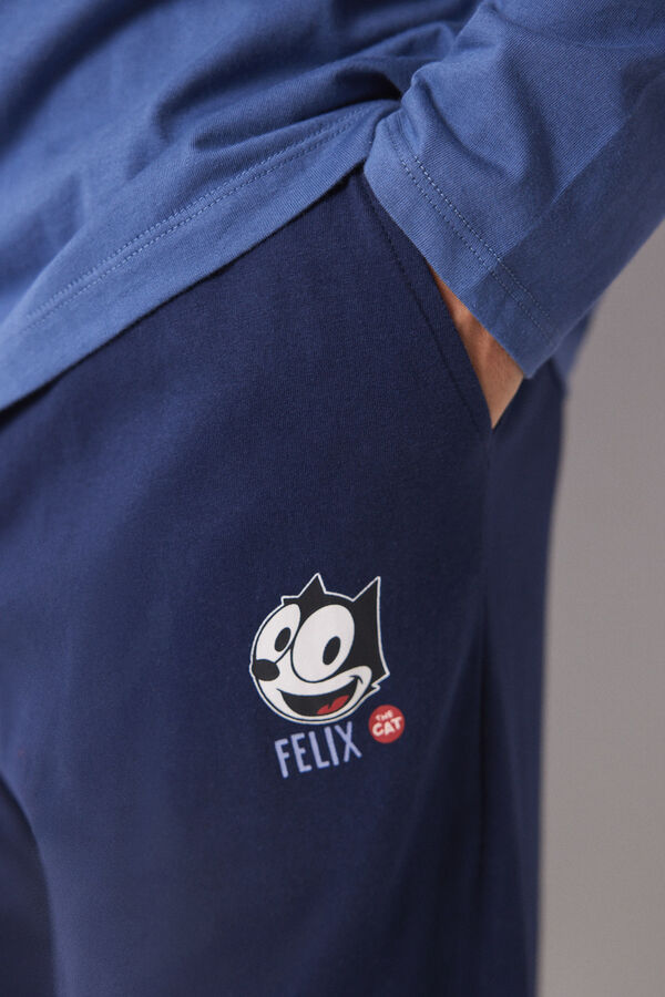 Women'secret Pijama largo hombre 100% algod&oacute;n Felix azul