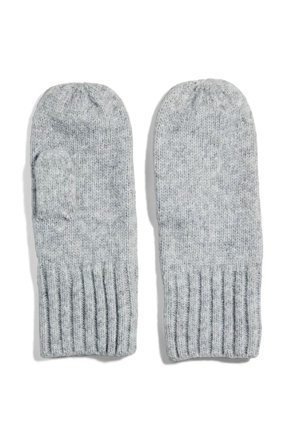 Pieces Luvas de malha cinzento