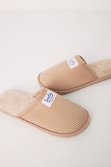 Women'secret Zapatillas casa destalonadas pana beige beige