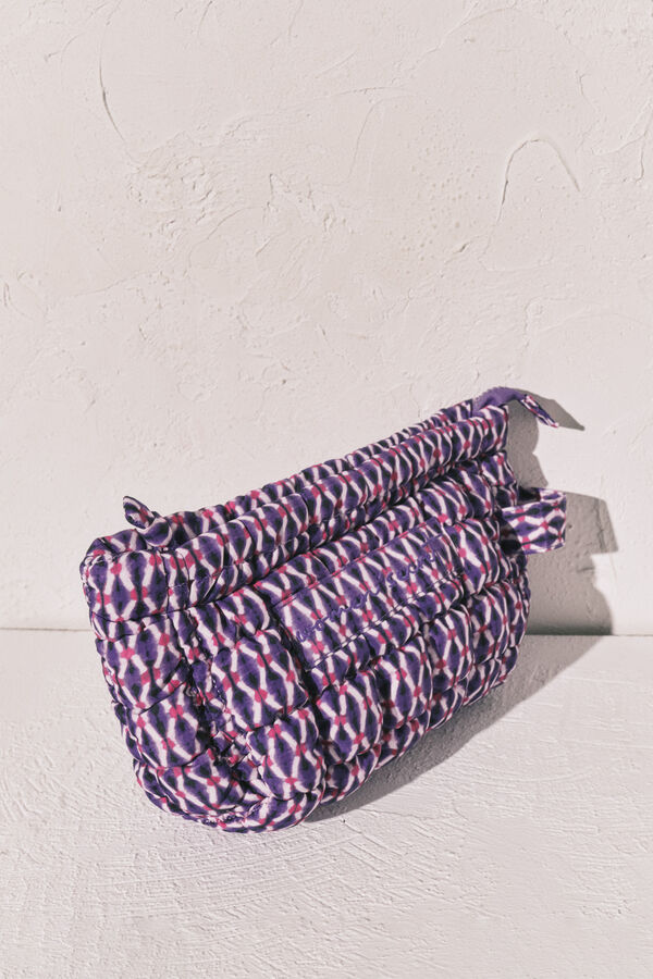 Women'secret Neceser mediano acolchado morado estampado