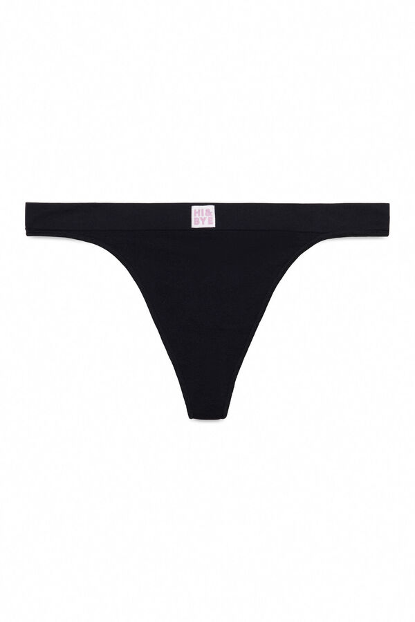 HI&BYE Tanga seamless preta preto