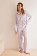 Women'secret Pijama camisero sat&eacute;n lila  morado/lila