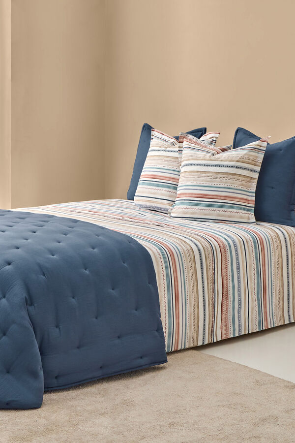 Textura Funda n&oacute;rdica rayas multicolor azul