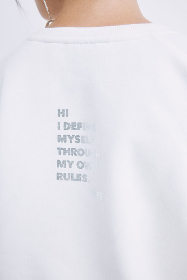 HI&BYE Sudadera felpa marfil logo marfil