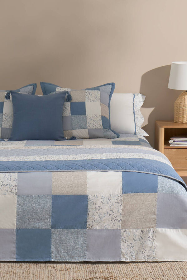 Textura Funda n&oacute;rdica patchwork algod&oacute;n. Cama 105-110cm. azul