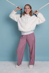 HI&BYE Sudadera borreguito suave blanco logo marfil