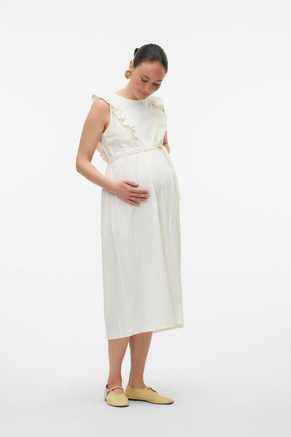 Mamalicious Vestido midi sem mangas maternity e amamentação  branco