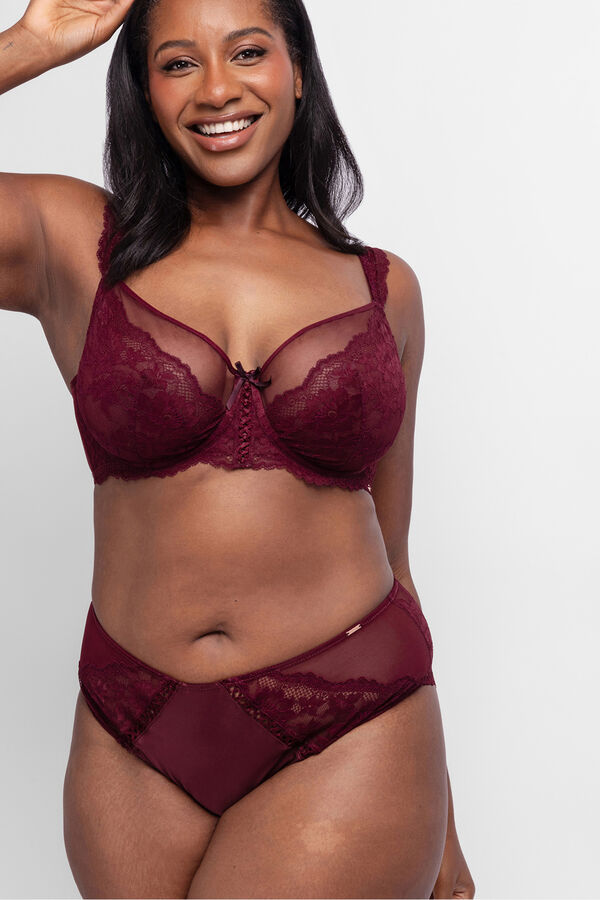 Dorina Soutien Lyra Satin com cobertura total e sem enchimento vermelho